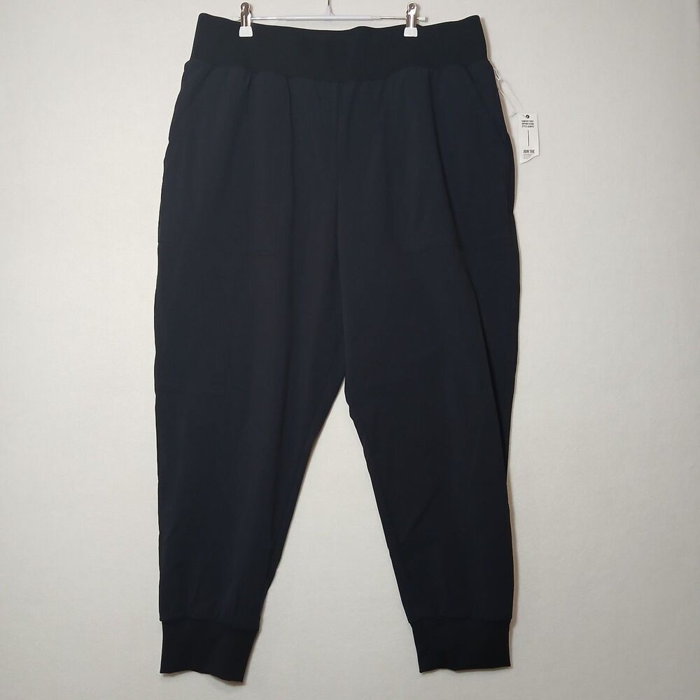 STIKA Women Maternity Harem Jogger Pants Black Cropped Comfy Size XXL #1097